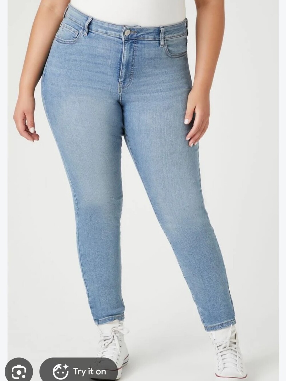 Forever 21 Super Stretch Jeans Y2K 90s Momcore Blue Women’s High-Rise Skinny